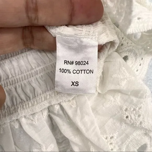 House Of Harlow Smocked Eyelet Top and Skirt Set NWT - Picture 8 of 12